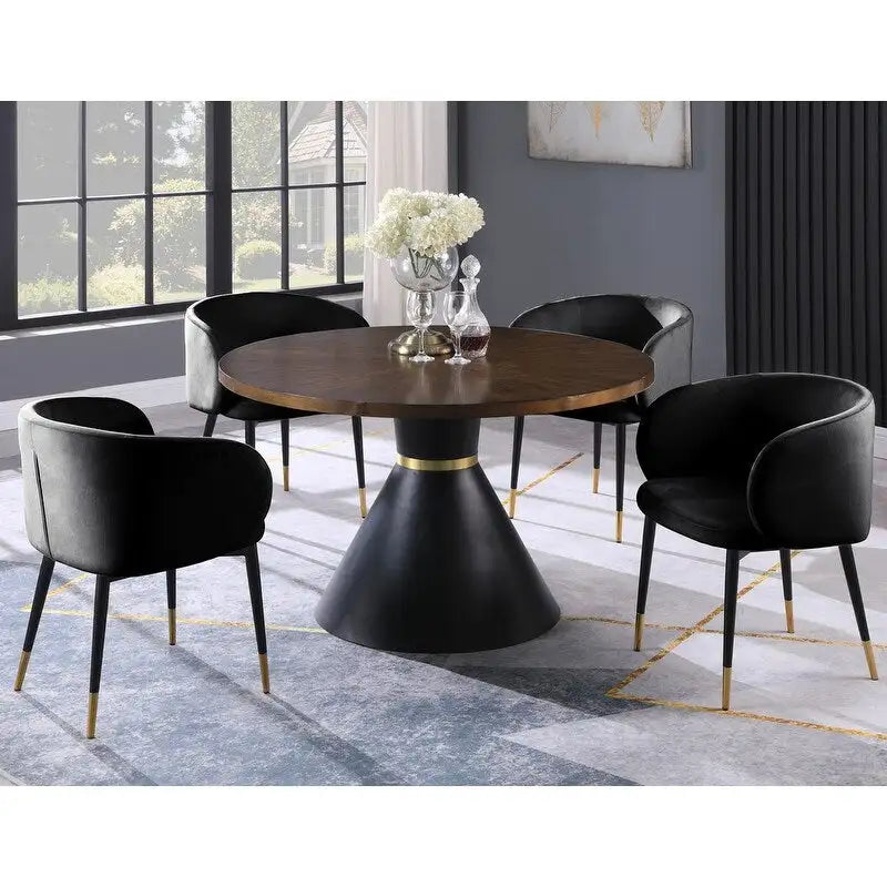 Rustic Velvet Upholstered Dining Chair