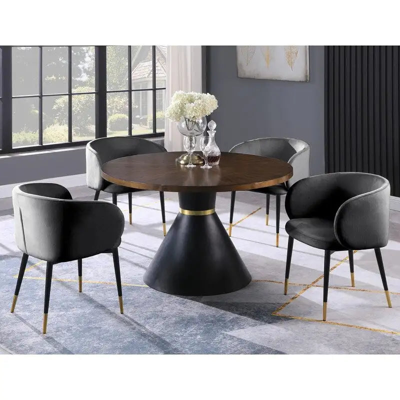 Rustic Velvet Upholstered Dining Chair