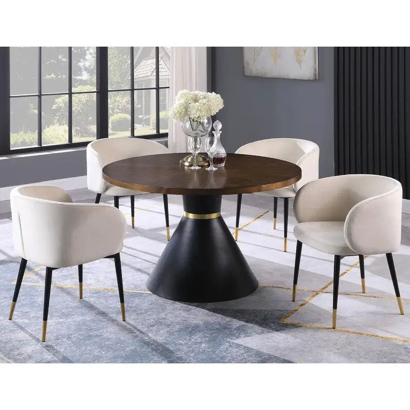 Rustic Velvet Upholstered Dining Chair