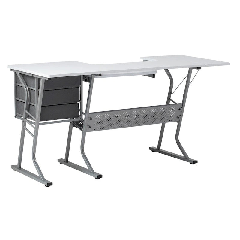 Grey and White Wood Top Sewing Table