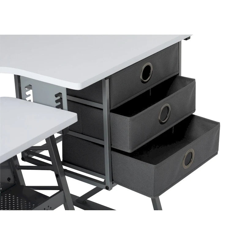Grey and White Wood Top Sewing Table