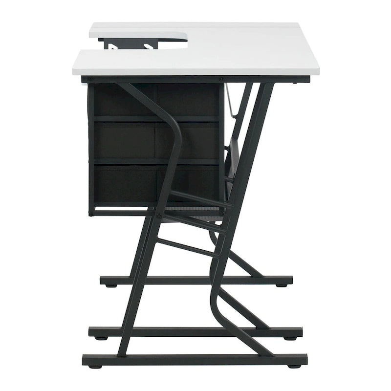 Grey and White Wood Top Sewing Table