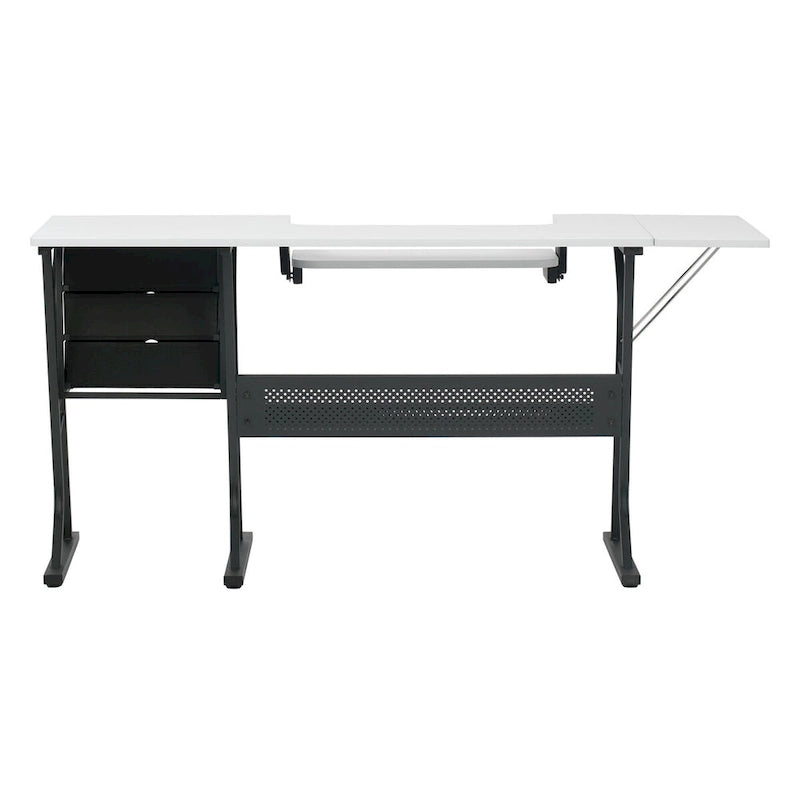Grey and White Wood Top Sewing Table
