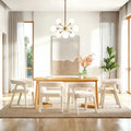 Modern Solid Wood Dining Table with Geometric Legs