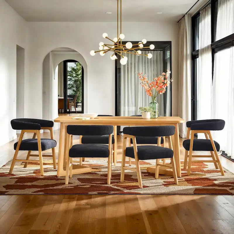 Modern Solid Wood Dining Table with Geometric Legs