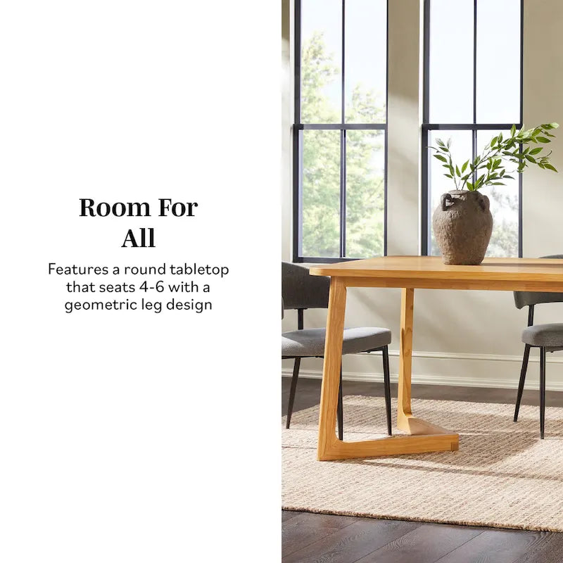 Modern Solid Wood Dining Table with Geometric Legs