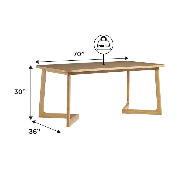Modern Solid Wood Dining Table with Geometric Legs