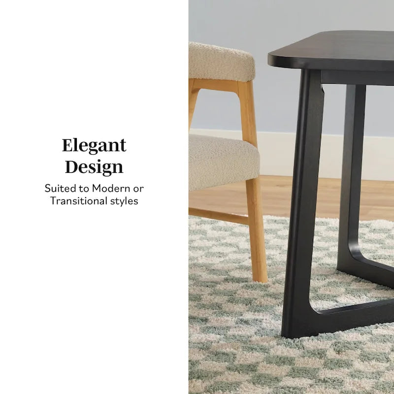 Modern Solid Wood Dining Table with Geometric Legs