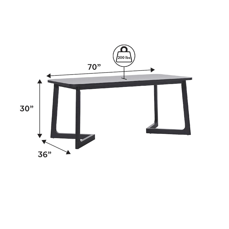 Modern Solid Wood Dining Table with Geometric Legs