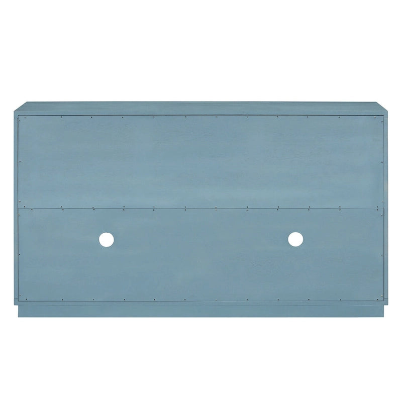 60 Farmhouse 4-Door Large Storage Vintage Sideboard with Metal Handles and Adjustable Shelves